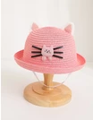 Palarie de paie Fify Kitty coral 1