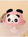 Palarie de paie Ursul Panda roz 1