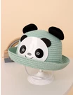 Palarie de paie Ursul Panda verde 1