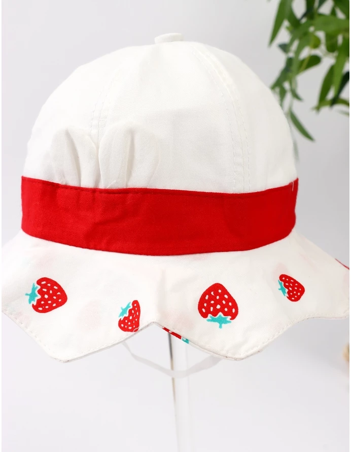 Palarie Urechiuse si Capsuni, alb-rosu picture - 2