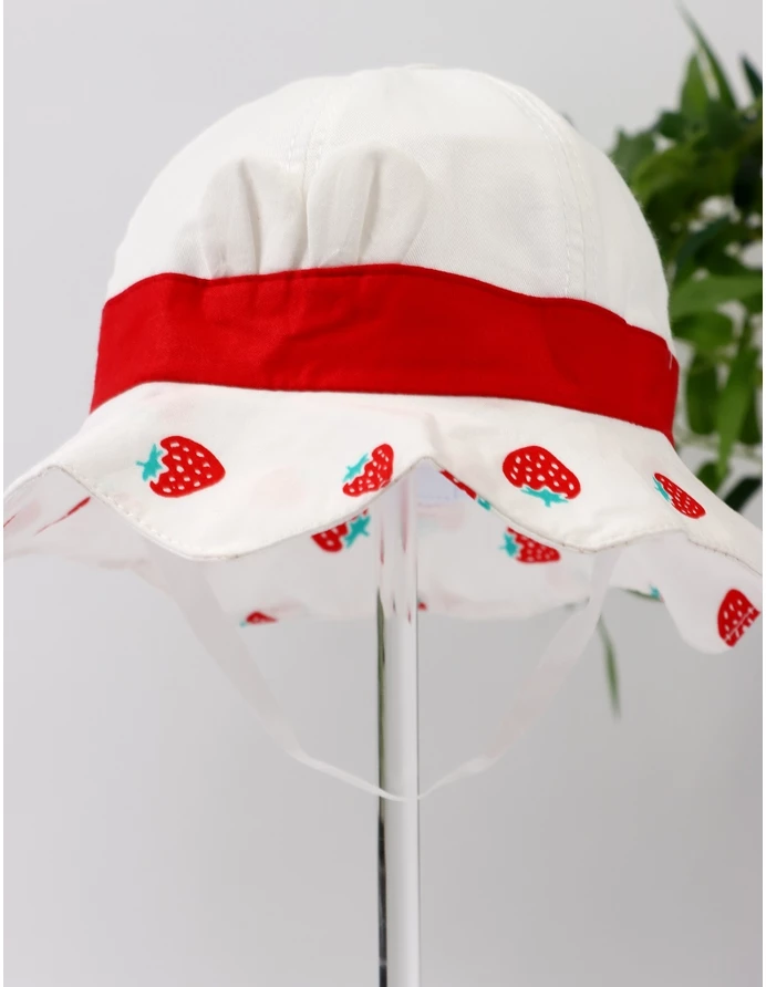 Palarie Urechiuse si Capsuni, alb-rosu picture - 3