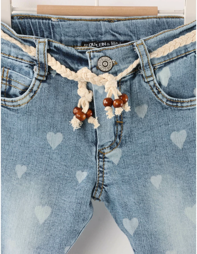 Pantalon de blug Snur si Inimioare albastru picture - 2