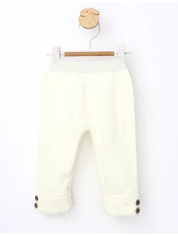 Pantalon stil colant imblanit alb 1
