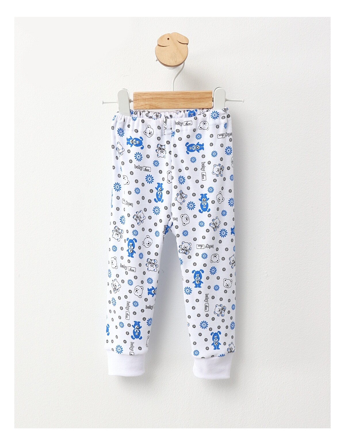 Pantaloni Baby Bear alb-albastru