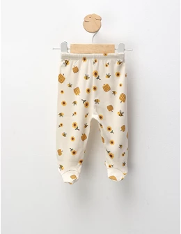 Pantaloni cu botosei Ace Trase, Albinute, crem