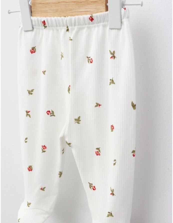 Pantaloni cu botosei Ace Trase Lalele, alb picture - 2