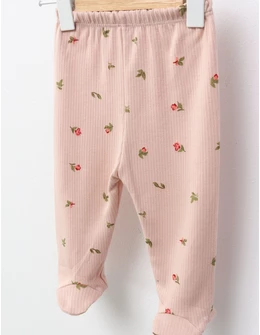 Pantaloni cu botosei Ace Trase Lalele, bej
