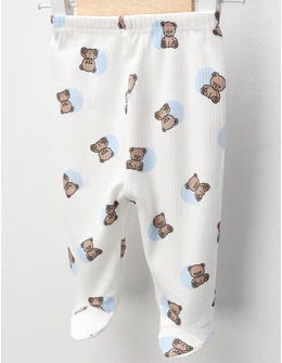 Pantaloni cu botosei Ace Trase, Toy Bear, alb-albastru