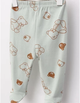 Pantaloni cu botosei Ace Trase Ursulet, verde