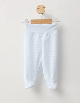 Pantaloni cu botosei alb-blue