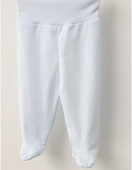 Pantaloni cu botosei alb-blue