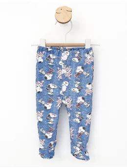 Pantaloni cu botosei albastru Snoopy 1