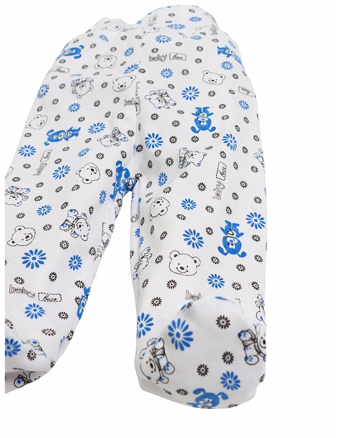 Pantaloni cu botosei Baby Bear alb-albastru picture - 2