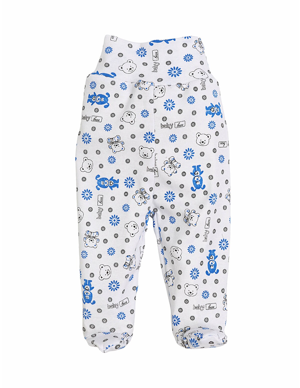 Pantaloni cu botosei Baby Bear alb-albastru