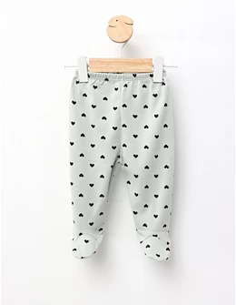 Pantaloni cu botosei Inimioare verde