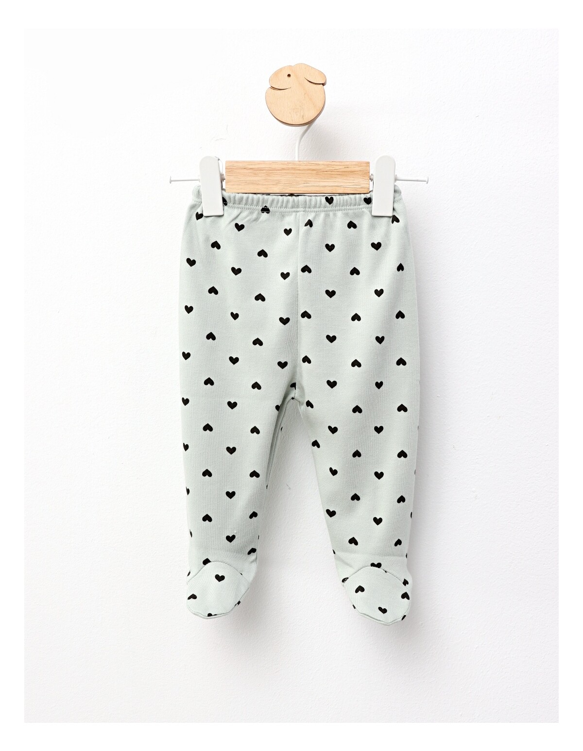Pantaloni cu botosei Inimioare verde