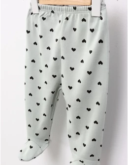 Pantaloni cu botosei Inimioare verde