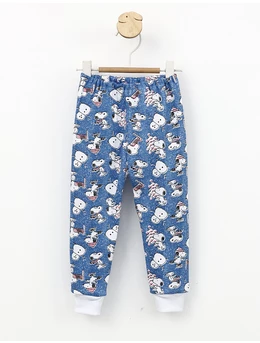 Pantaloni imprimati albastru-roz Snoppy 68 (3-6 luni)