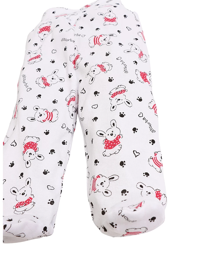 Pantaloni cu botosei Sweet Dog alb-rosu picture - 2