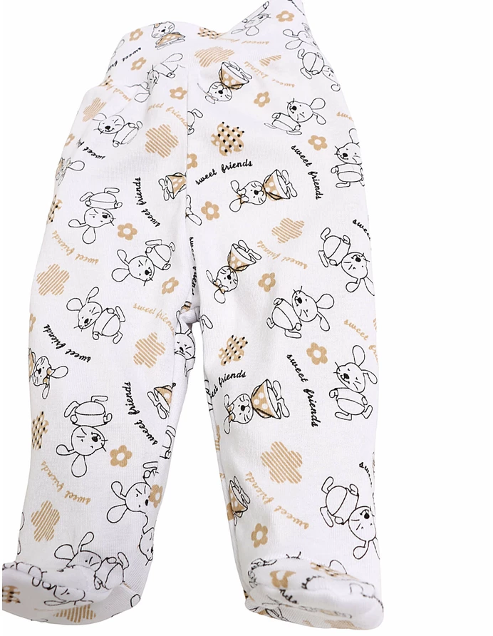 Pantaloni cu botosei Sweet Friends alb-crem picture - 2