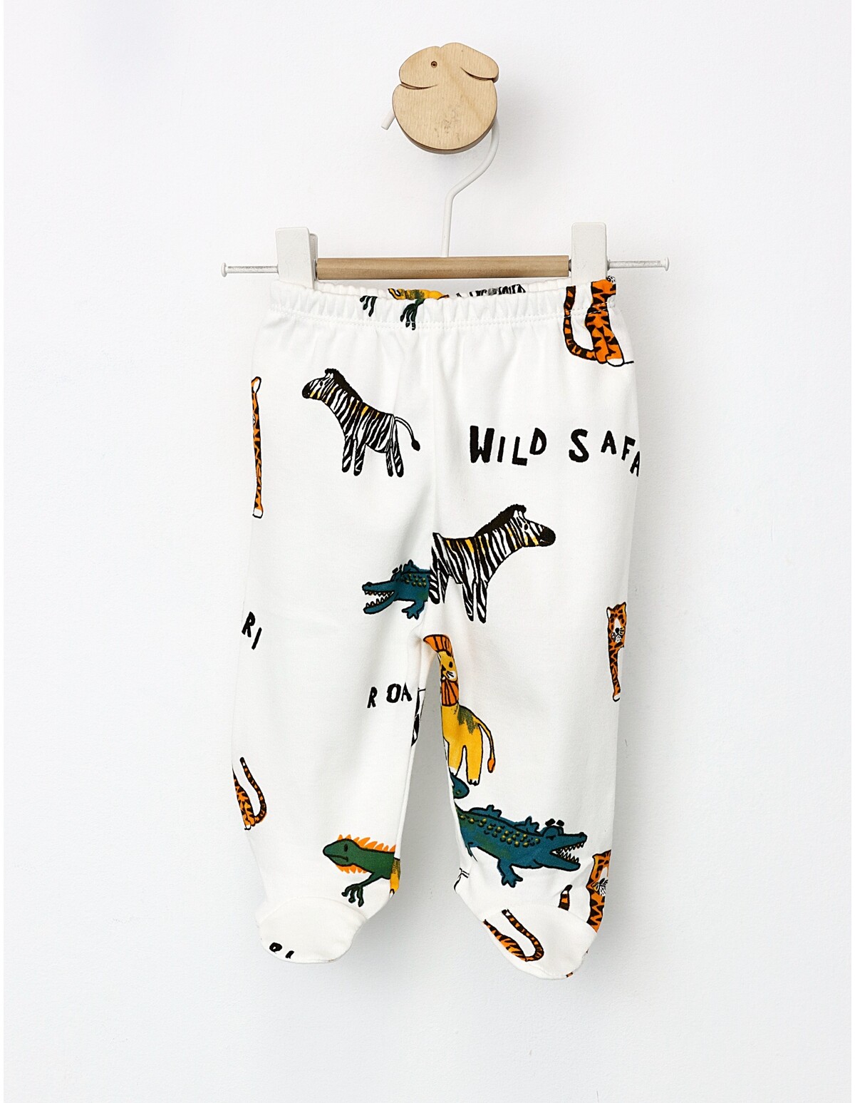 Pantaloni cu botosei Wild Safari alb