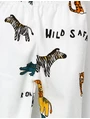 Pantaloni cu botosei Wild Safari alb 2