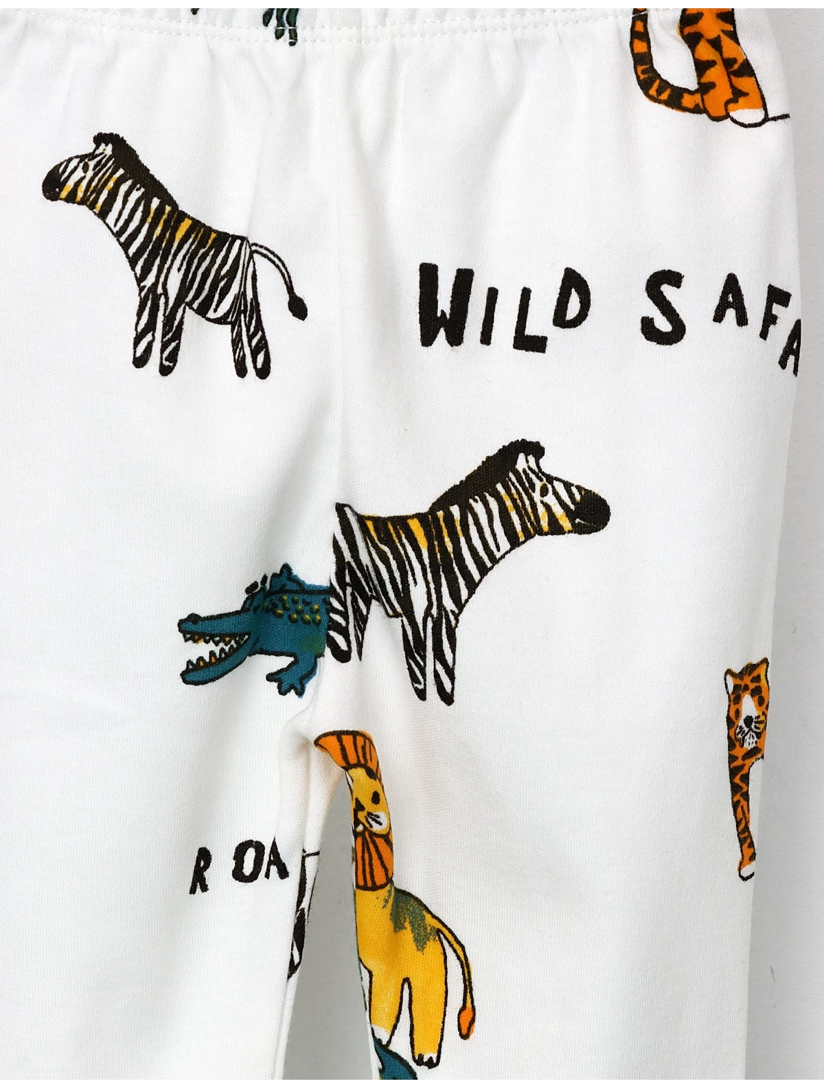 Pantaloni cu botosei Wild Safari alb