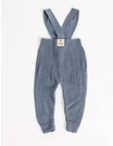 Pantaloni cu bretele tip salopeta, acrilic albastru picture - 1