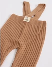 Pantaloni cu bretele tip salopeta, acrilic bej picture - 2