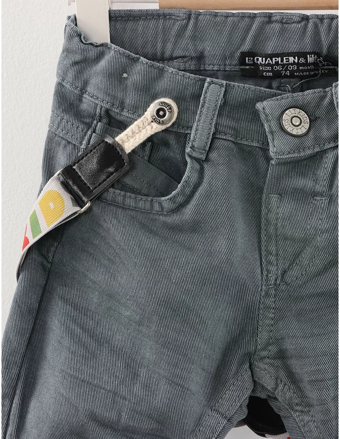 Pantaloni de blug cu bretele LILITOP gri inchis picture - 2
