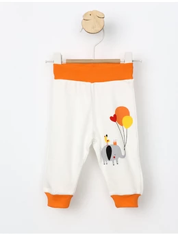 Pantaloni Elefantel King alb-portocaliu 1