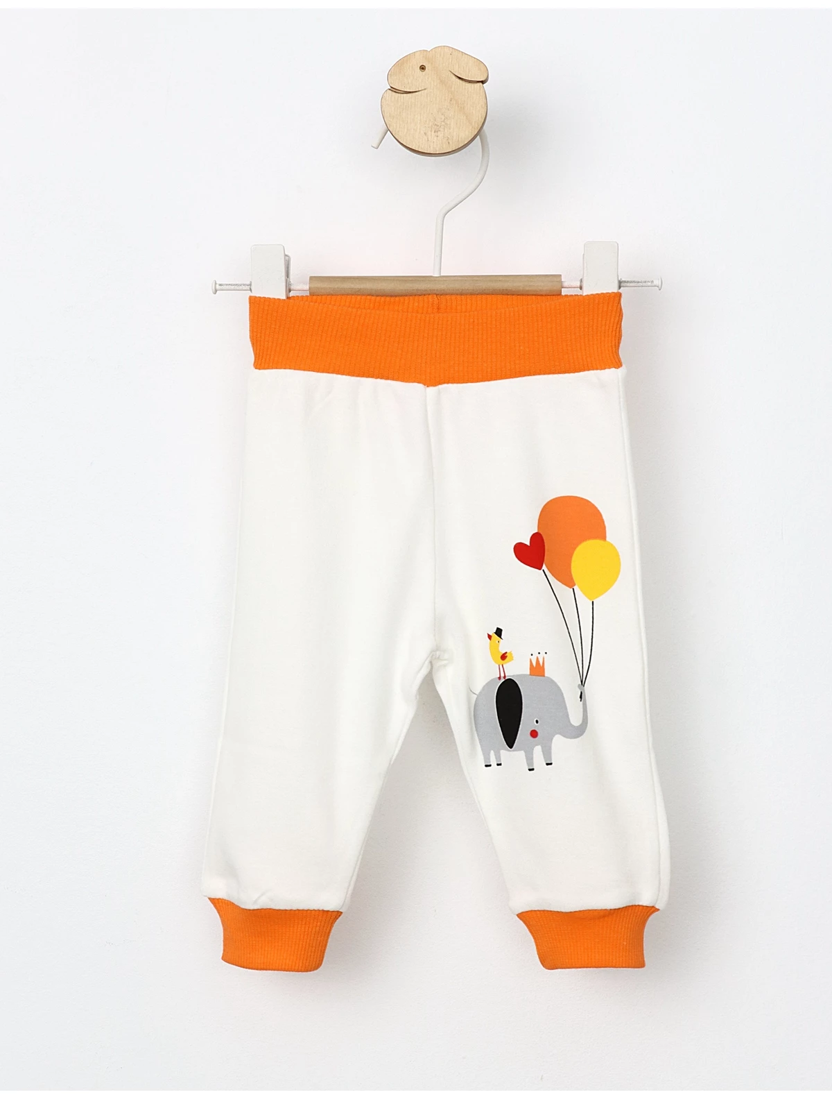 Pantaloni Elefantel King alb-portocaliu