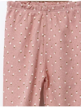 Pantaloni Flori de Musetel roz-prafuit 2