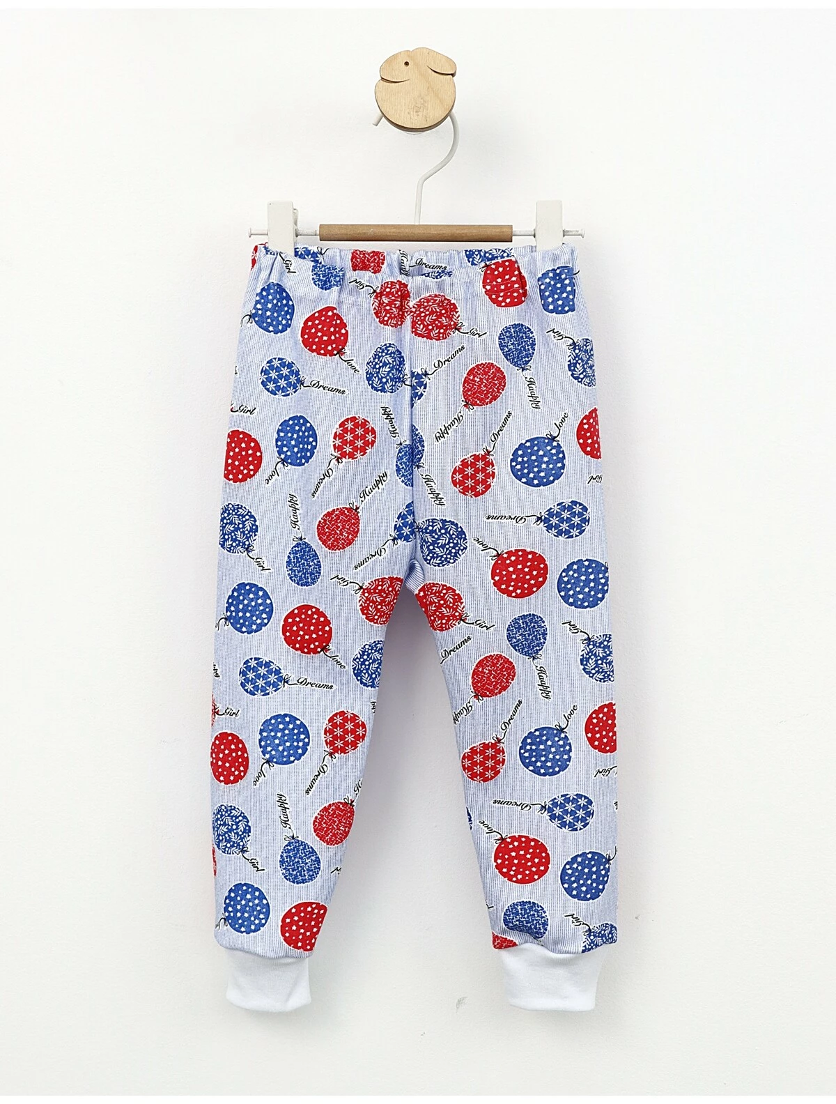Pantaloni imprimati Baloane albastru-rosu