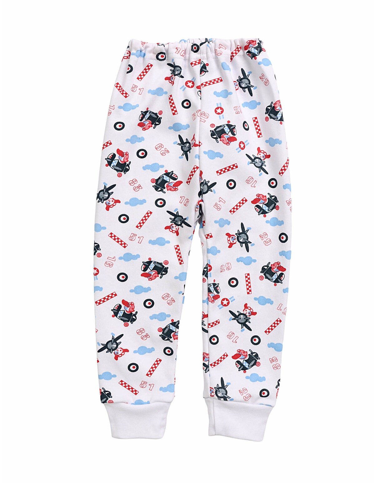 Pantaloni imprimati Fly Away albastru-rosu