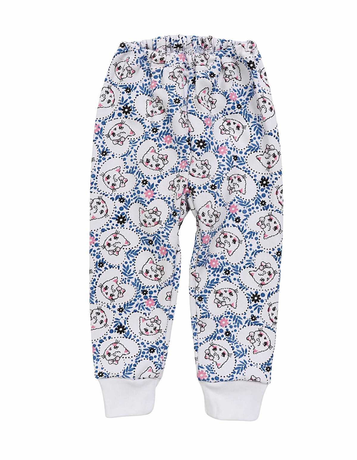 Pantaloni imprimati Pisicuta cu fundita