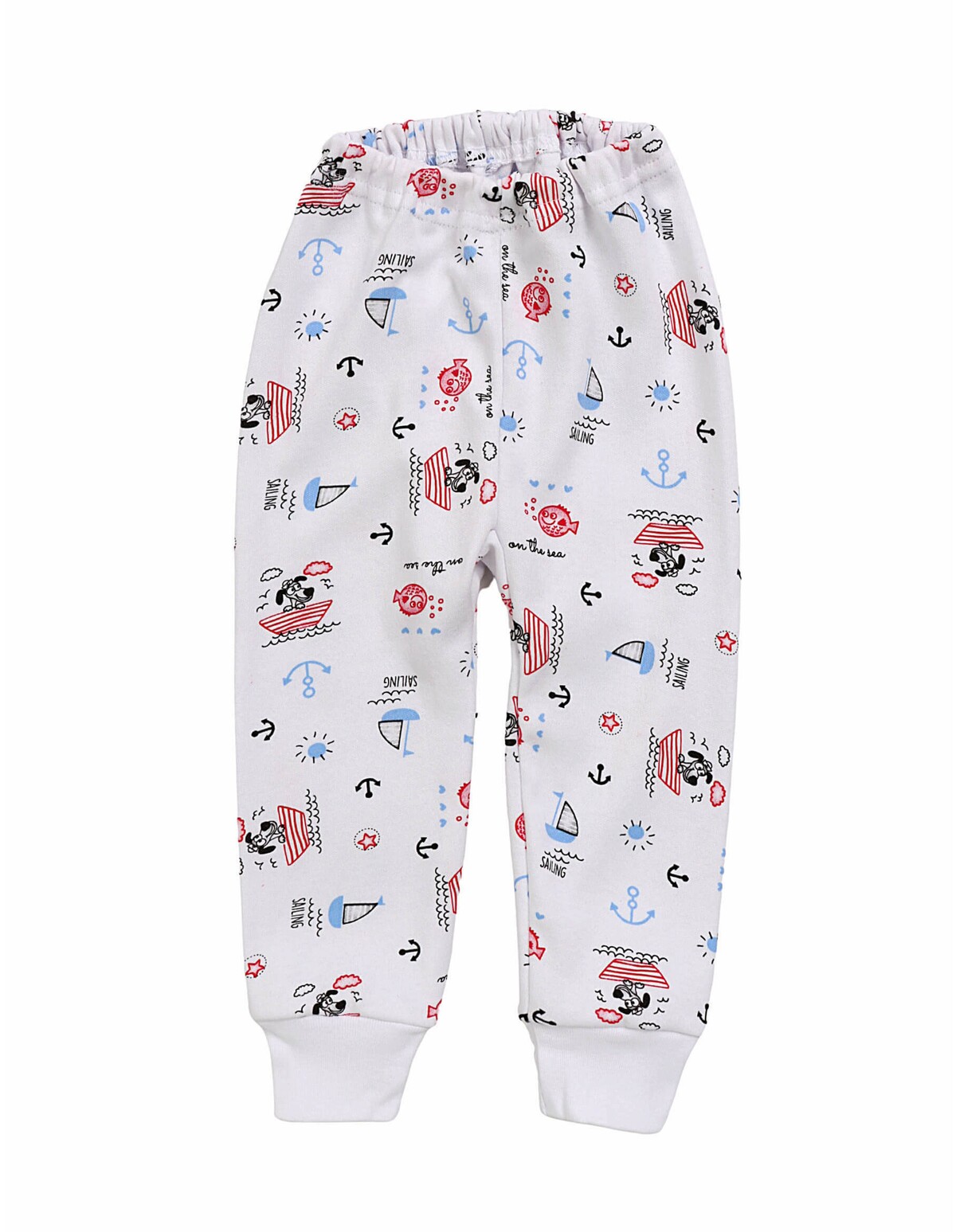 Pantaloni imprimati Sailing albastru-rosu