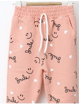 Pantaloni Love and Smiley roz 2