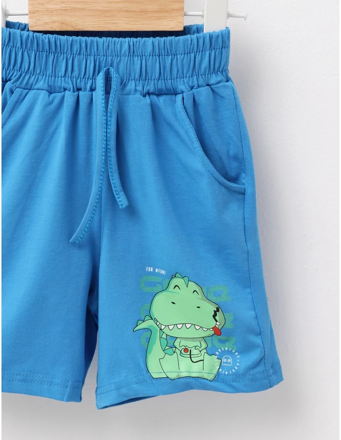 Pantaloni scurti baietei dino Adventure albastru picture - 2