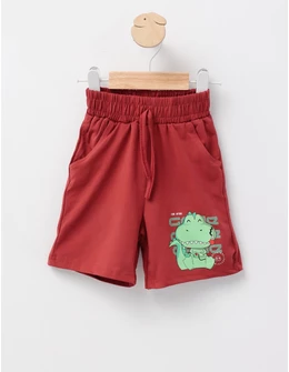 Pantaloni scurti baietei dino Adventure grena