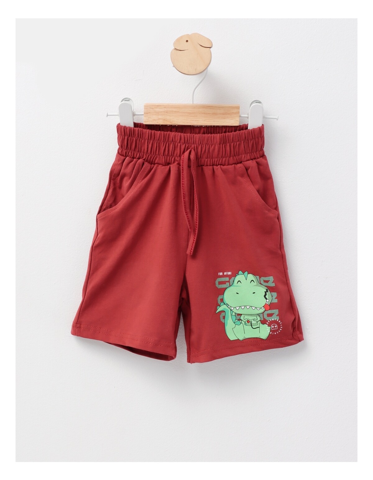 Pantaloni scurti baietei dino Adventure grena