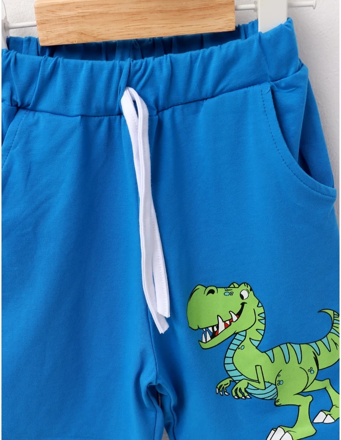 Pantaloni scurti baietei dino Alex albastru picture - 2