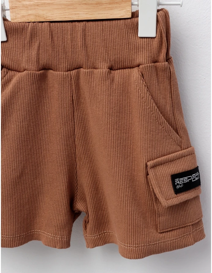 Pantaloni scurti cargo maro picture - 2