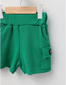 Pantaloni scurti cargo verde