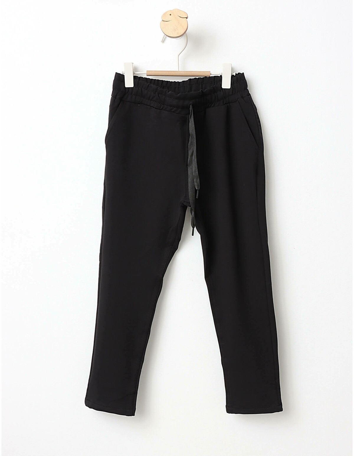 Pantaloni Slim Fitcu Elastic si Snur Reglabil negru