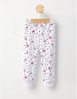 Pantaloni Sweet Dog alb-rosu