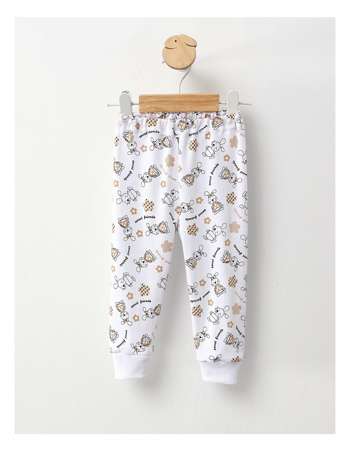 Pantaloni Sweet Friends alb-crem