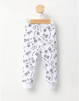 Pantaloni Sweet Friends alb-gri
