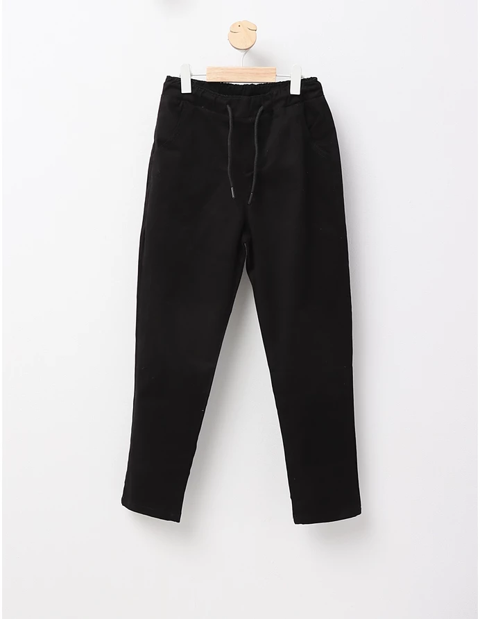 Pantaloni tercot uniforma slim, negru picture - 5