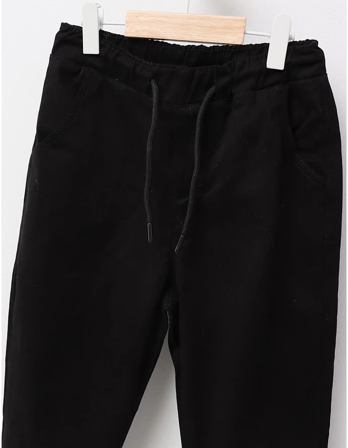 Pantaloni tercot uniforma slim, negru picture - 6